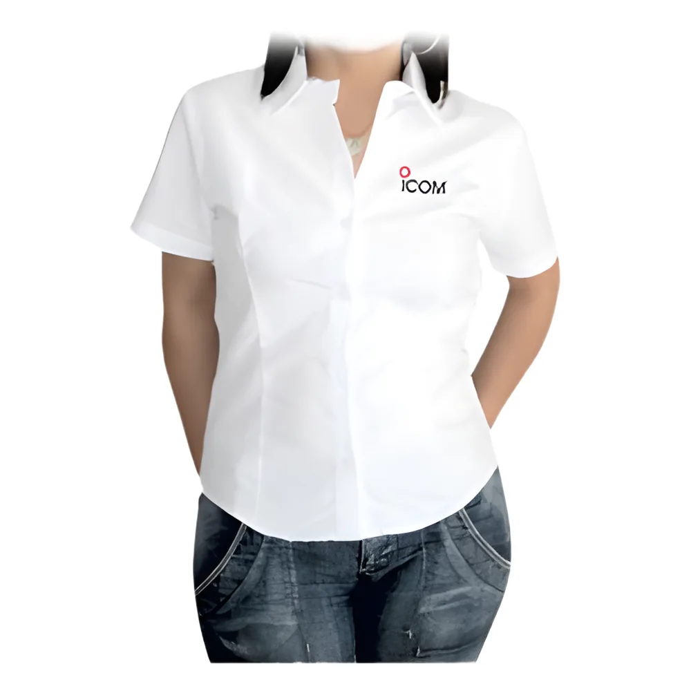 Blusa Color Blanco, Manga Corta, Logo ICOM.
