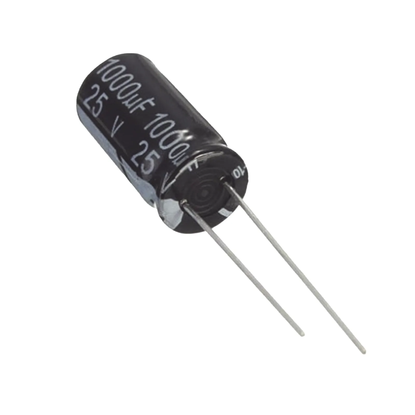 Capacitor Electrolítico de Aluminio, Radial de 1000 µFd. 25 Vcc, 105 °C, 10 x 20 mm.