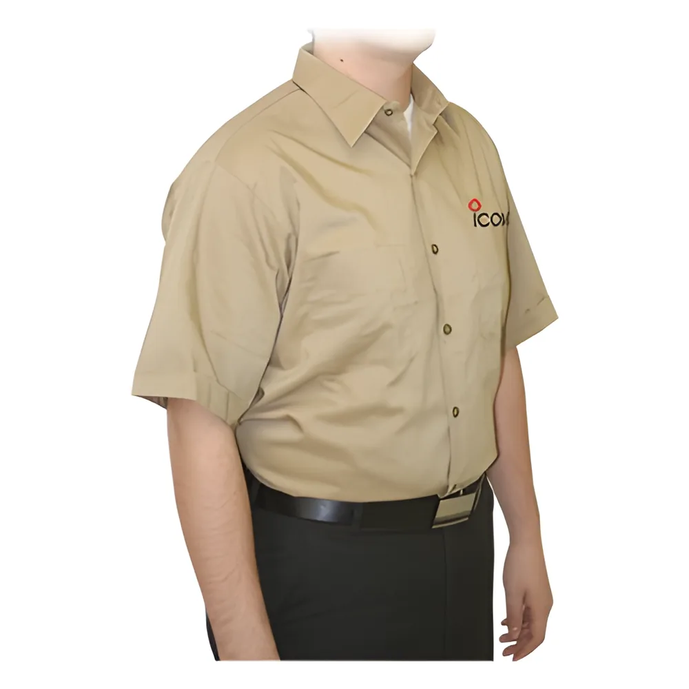 Camisa Color Kaki, Manga Corta, Logo ICOM.