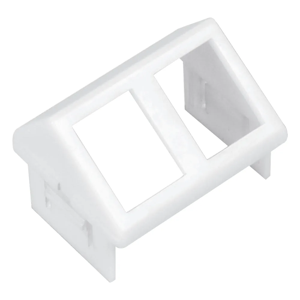 Adaptador para Placa de Pared CT, de Dos Salidas, Angulado, Color Blanco