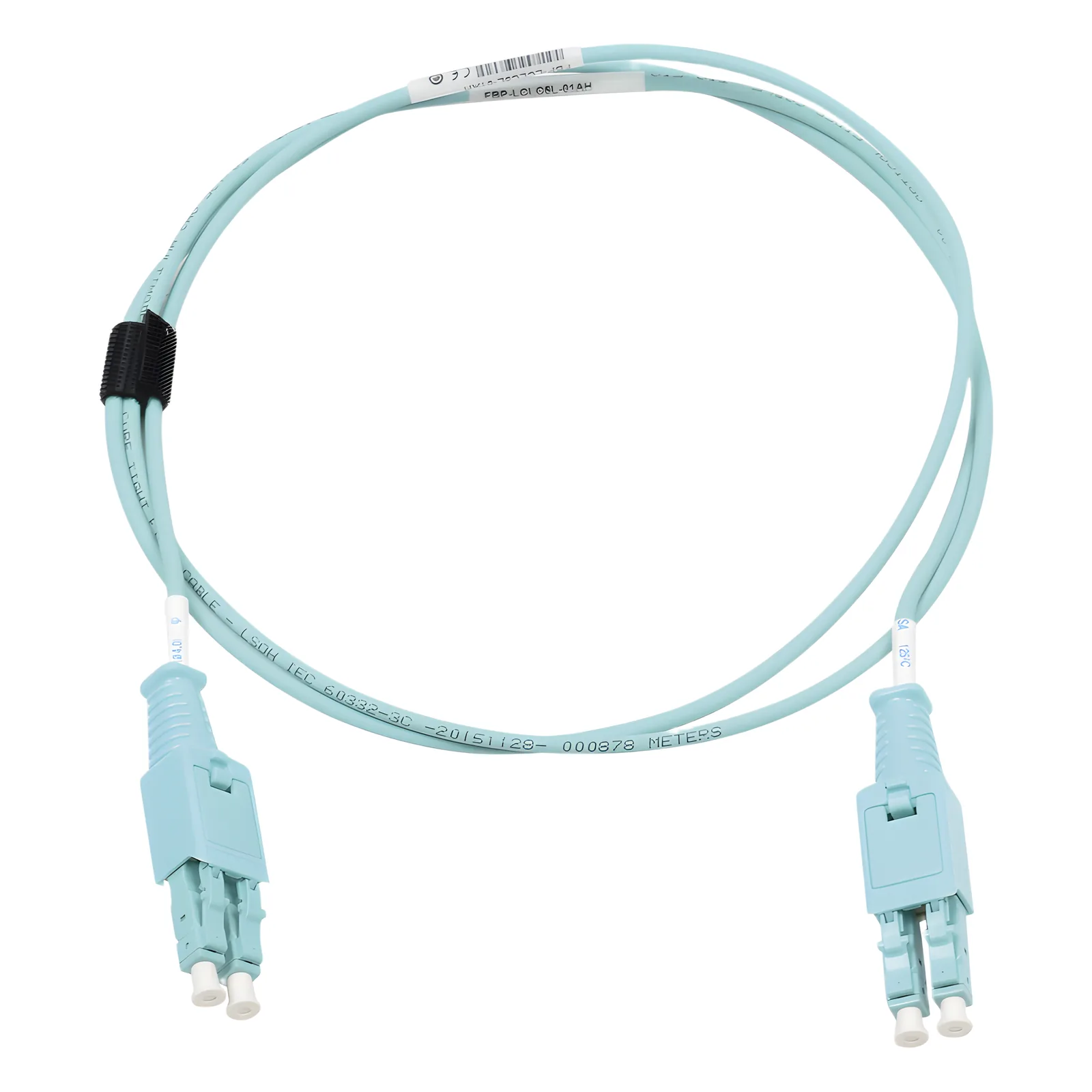 Jumper de Fibra Óptica BladePatch LC-LC Duplex, LS0H, Multimodo 50/125 OM3, OFNR, Color Aqua, 1 Metro