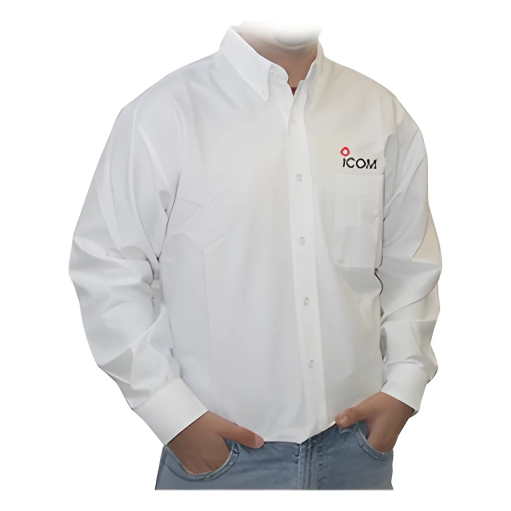 Camisa Color Blanco, Manga Larga, Logo ICOM.