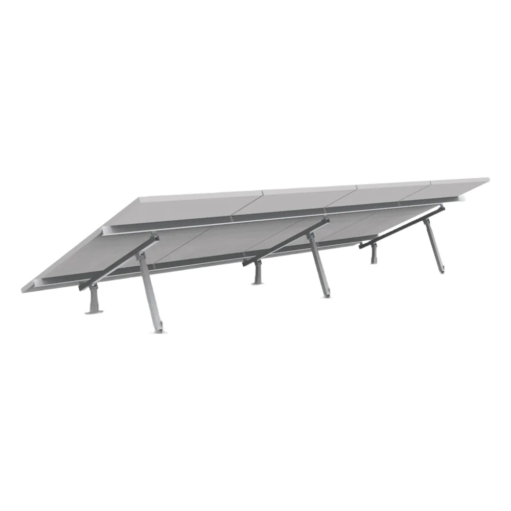 Kit Montaje de aluminio para techo o piso de concreto, de alta resistencia y rápida instalación, arreglo 1x4 módulos fotovoltáicos de 40mm de espesor
