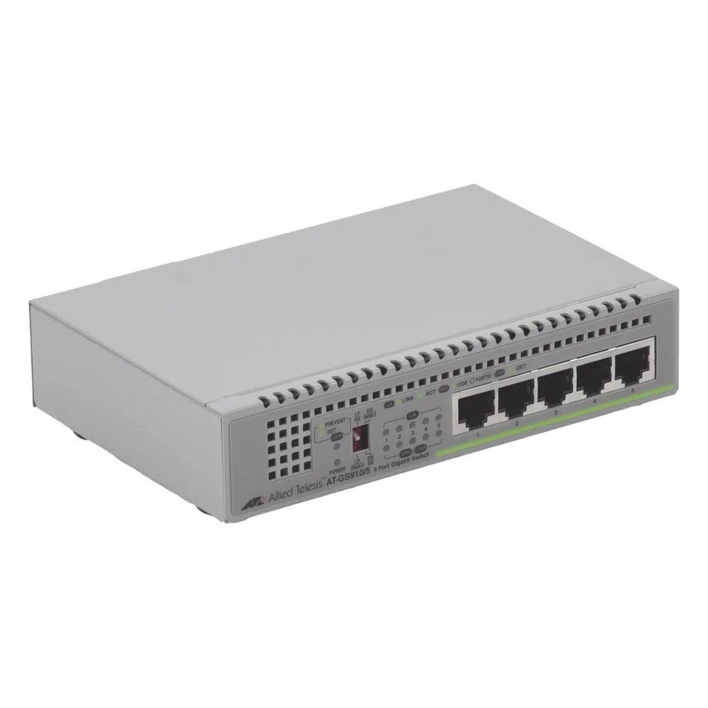 Switch Gigabit No Administrable, 5 Puertos 10/100/1000 Mbps fuente de alimentación interna