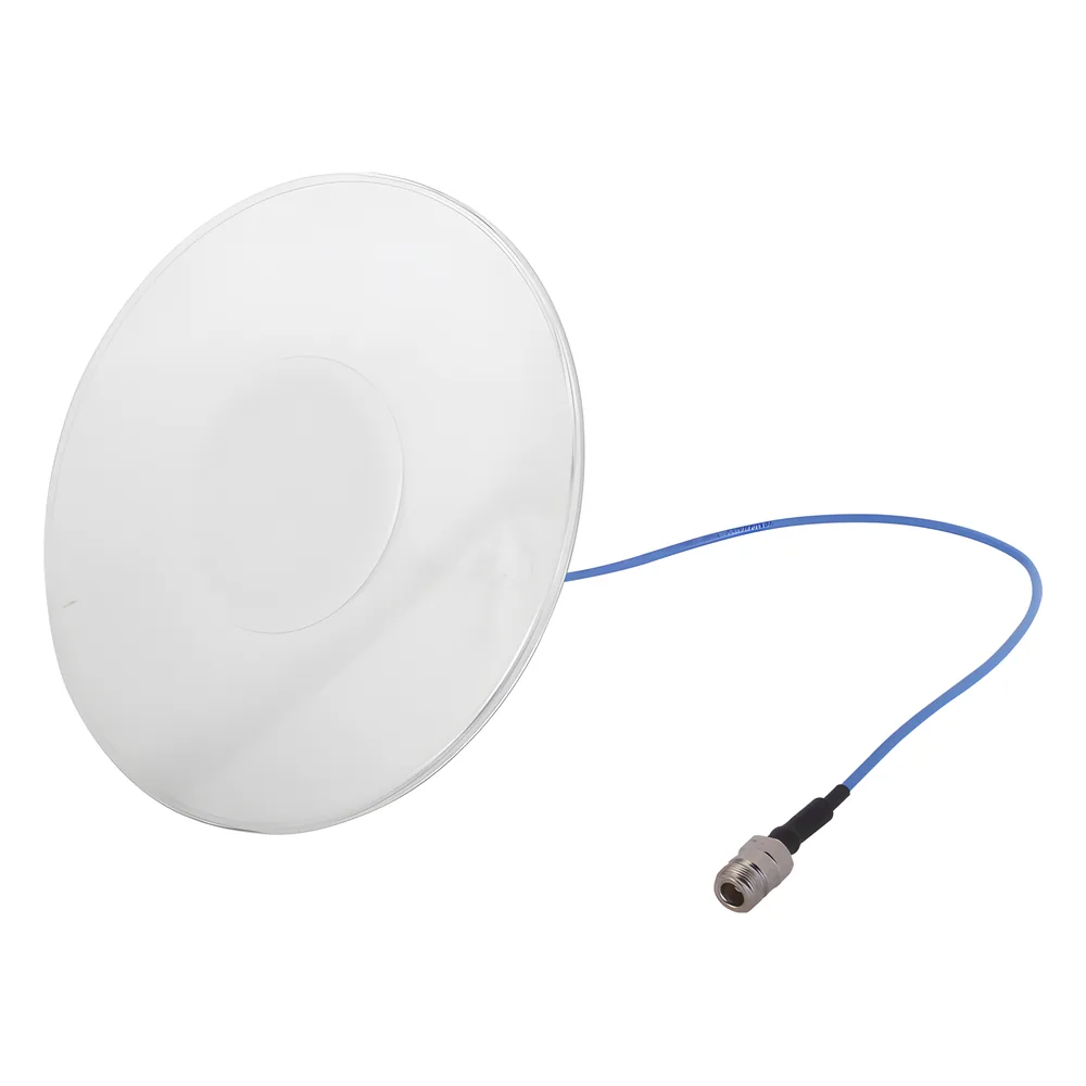Antena plana traslucida DAS para techo, 698-2700 MHz, bajo PIM, N Hembra.