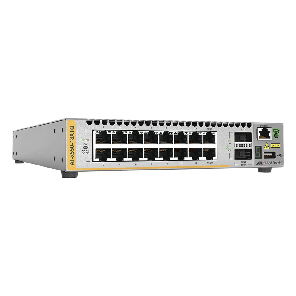 Switch Stackeable Inteligente 10 Gigabit Capa 3, 16 puertos 10 G BaseT + 2 puertos 40 G QSFP