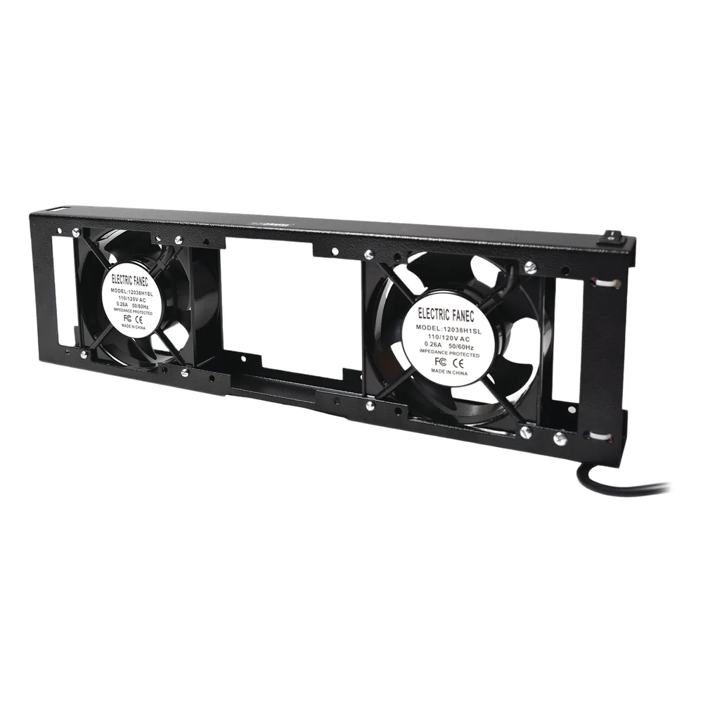 Kit de 2 Ventiladores 110 Vca (12 x 12 cm) con Clavija para Gabinete de Piso.