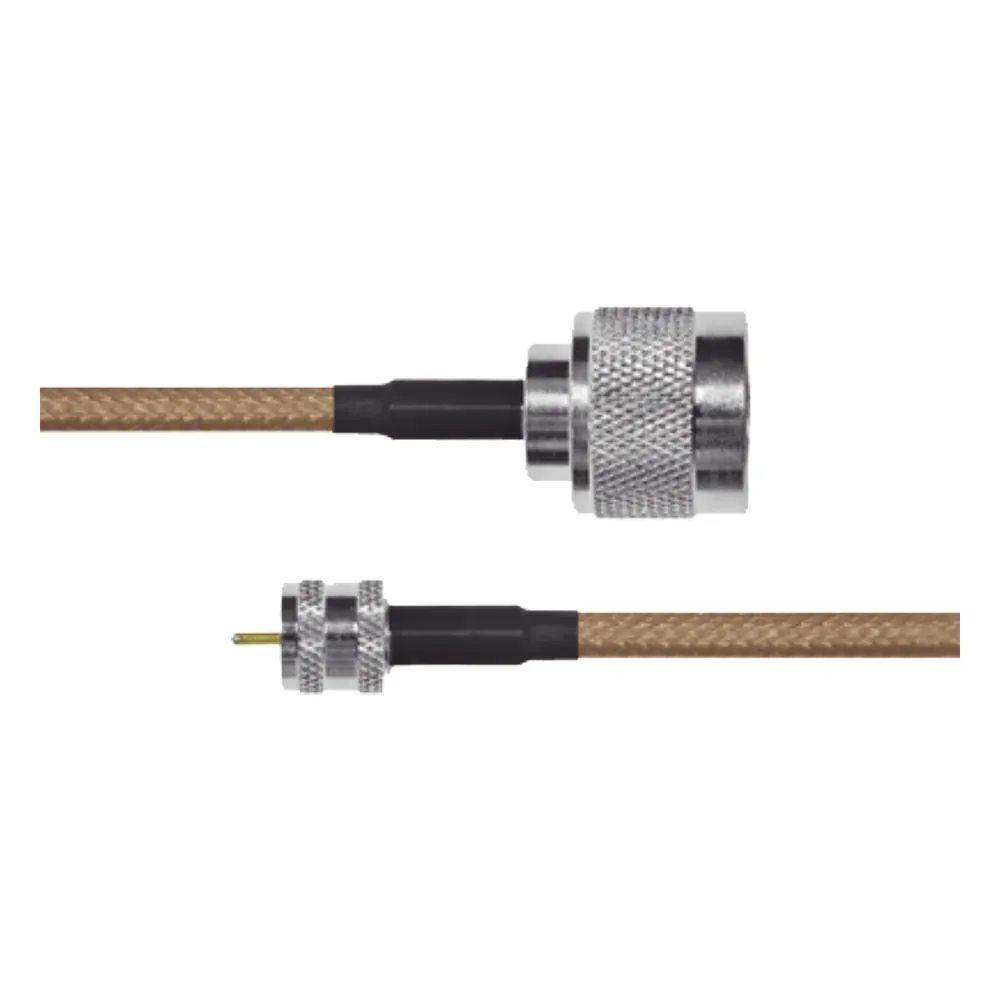 Jumper de Cable Coaxial RG-142/U de 180 cm y Conectores N Macho a Mini-UHF Macho.