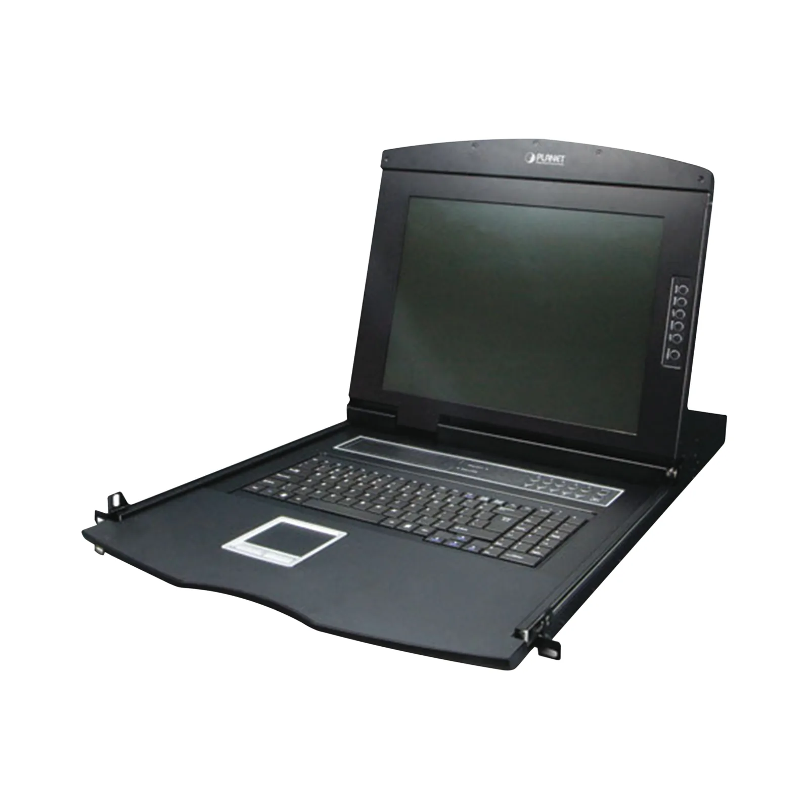 Switch KVM con Monitor de 17"con Teclado y Trackpad para Rack de 1U de Cuatro Postes, 8 Puertos VGA Para Acceder y Controlar Hasta 8 Computadoras Desde una Sola Consola