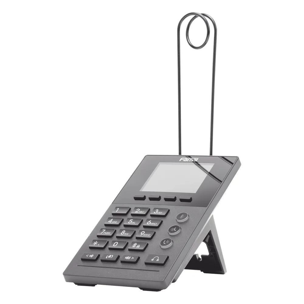 Teléfono IP para Call Center para 2 lineas SIP con soporte para diadema, pantalla LCD de 2.8 pulgadas a color, PoE