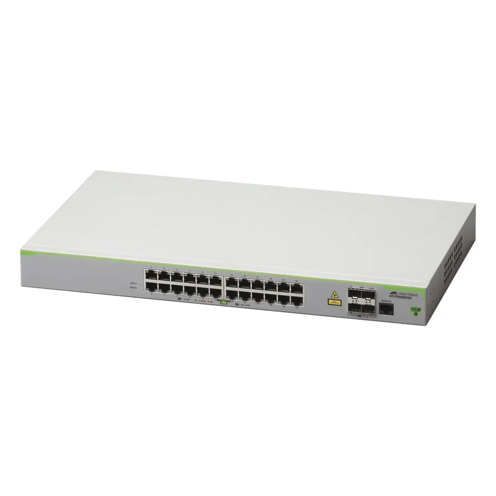 Switch Administrable CentreCOM FS980M, Capa 3 de 24 Puertos 10/100 Mbps + 4 SFP Gigabit