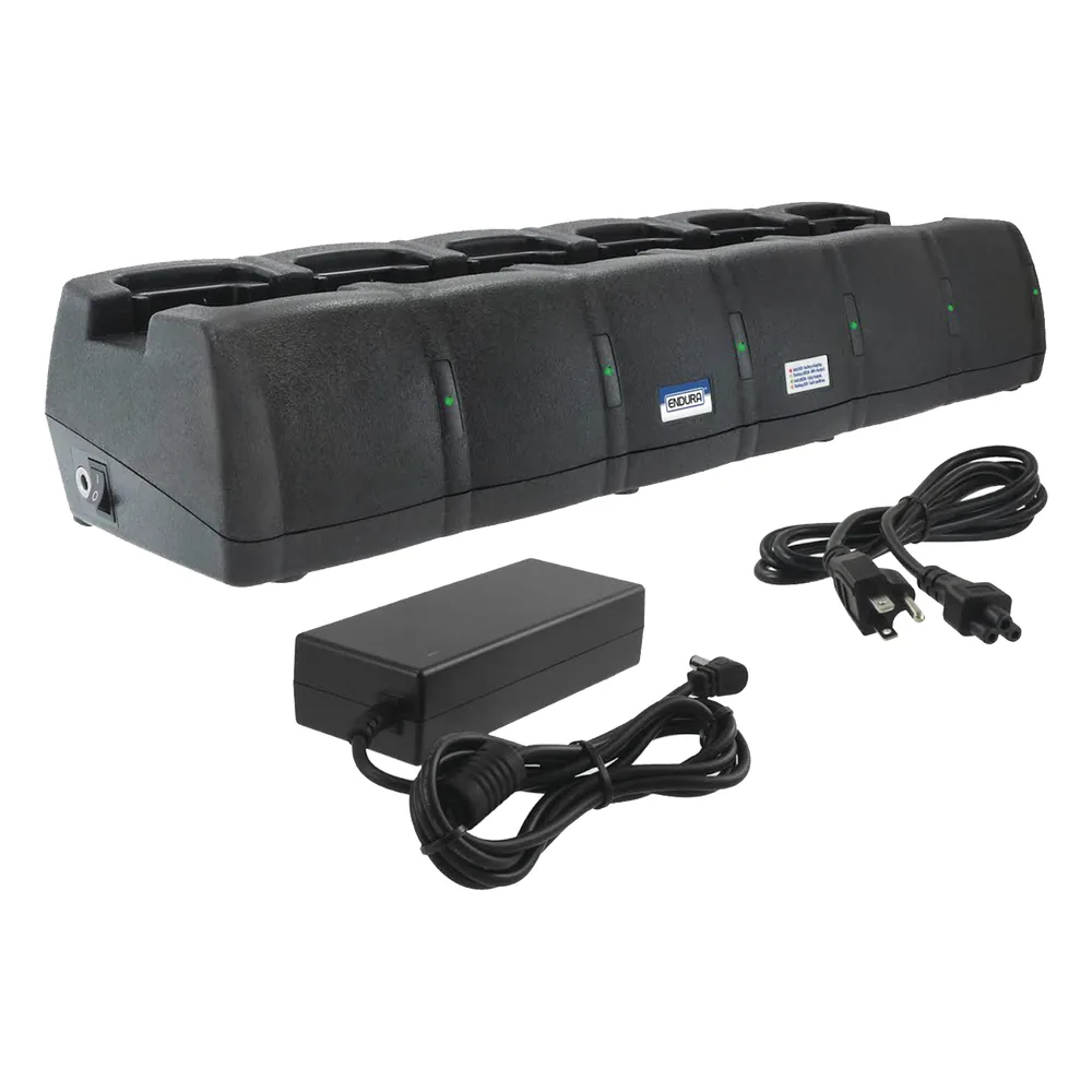 Multicargador de 6 cavidades para radios Icom IC-F3003, IC-4003 para baterías Ni-Mh BP264 o genéricas.