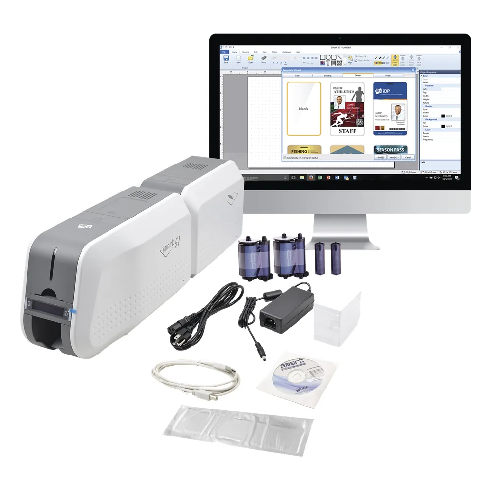 Kit Impresora SMART51L / Con Laminador /DOBLE Lado/3 Años Garantia / Incluye 2 x RibbonColor / 100 tarjetas PVC/ 1 Cinta de Limpieza/ Software