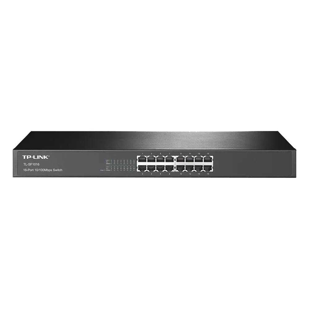 Switch no administrable de 16 puertos 10/100 Mbps para montaje en rack