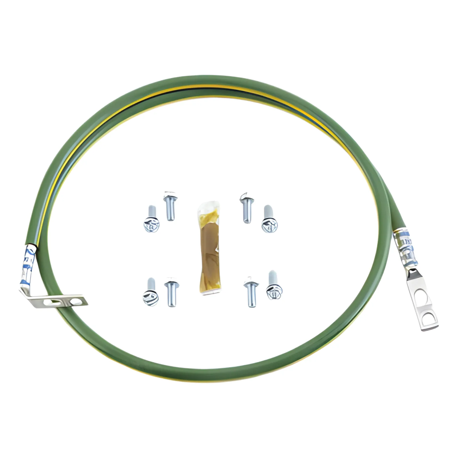 Jumper para Aterrizar Equipos en Racks o Gabinetes, 6 AWG, con Terminal Doblada a 45 Grados, Para Conexión a Tierra y Terminal Recta Para Equipos, 61 cm de Largo