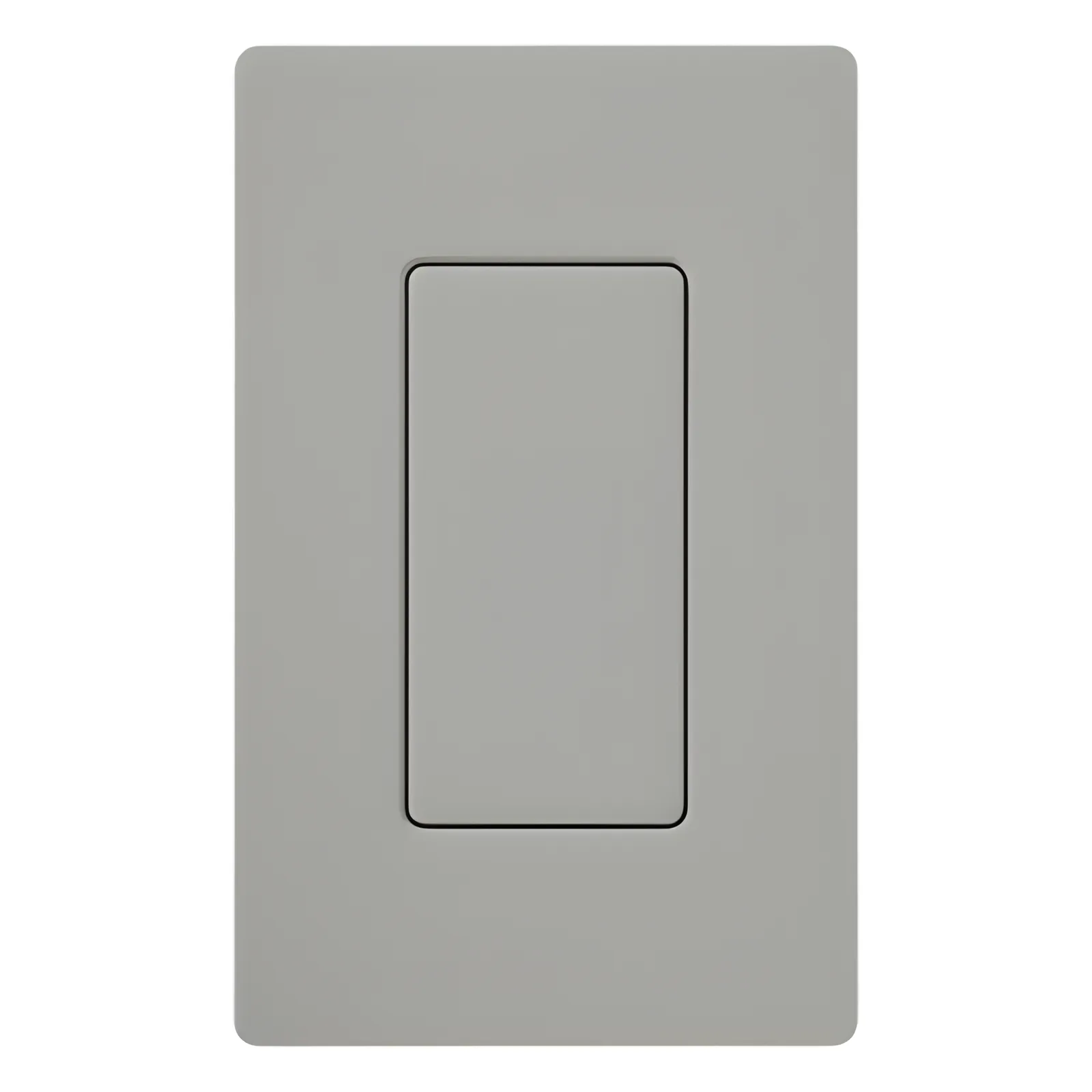 Inserto ciego para placa de pared estilo decorador, acabado brillante en color gris, cubre una apertura sin usar en placas Lutron Claro