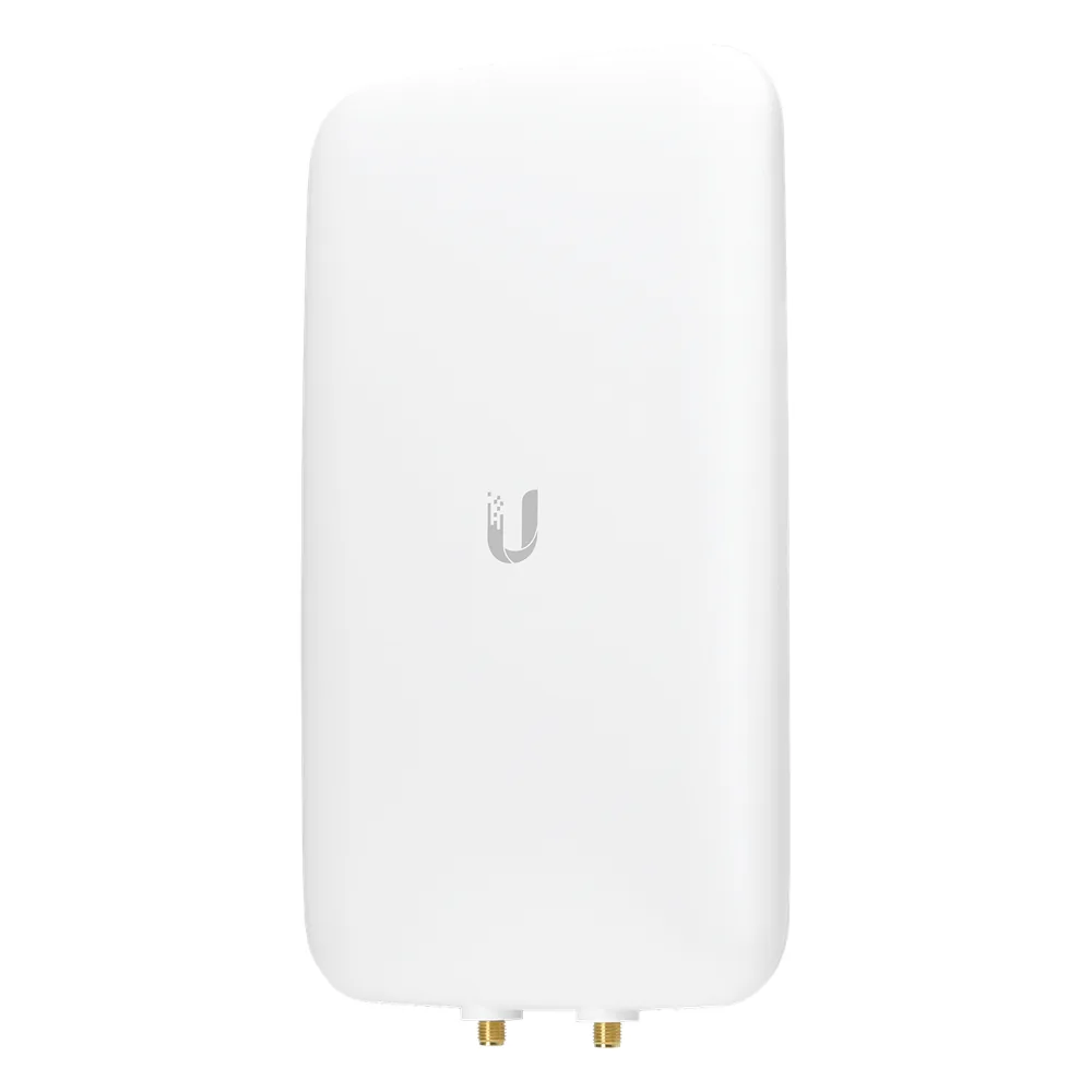 Antena sectorial simétrica UniFi, doble banda con apertura de 90° en 2.4 GHz (10 dBi) y 45° en 5 GHz (15dBi)