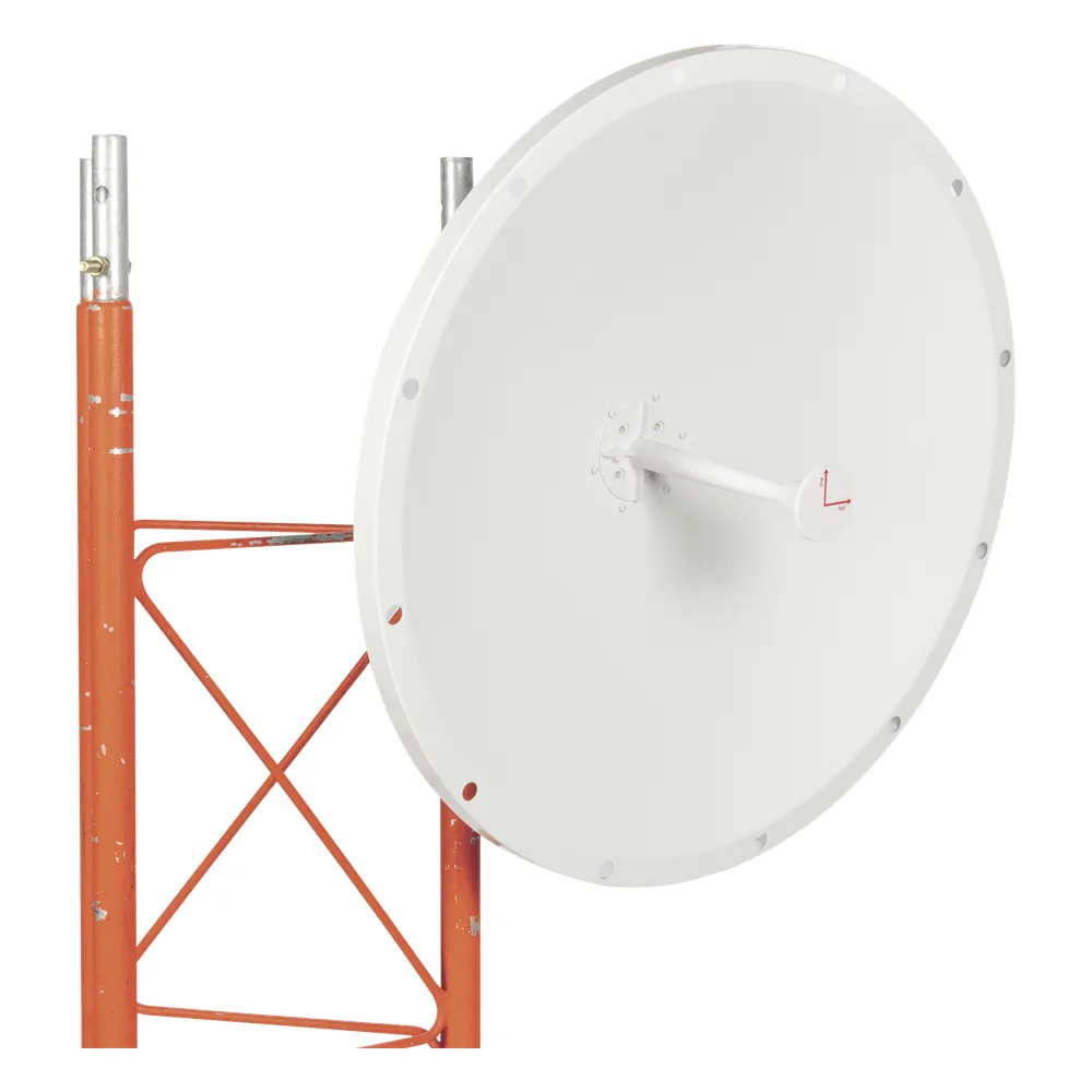 Antena Direccional con Frecuencia Extendida / 4.8 - 6.5 GHz / 28 dBi / Jumper incluido con conector N-Macho / Polaridad en 90º y 45º / Montaje incluido para torre o mástil