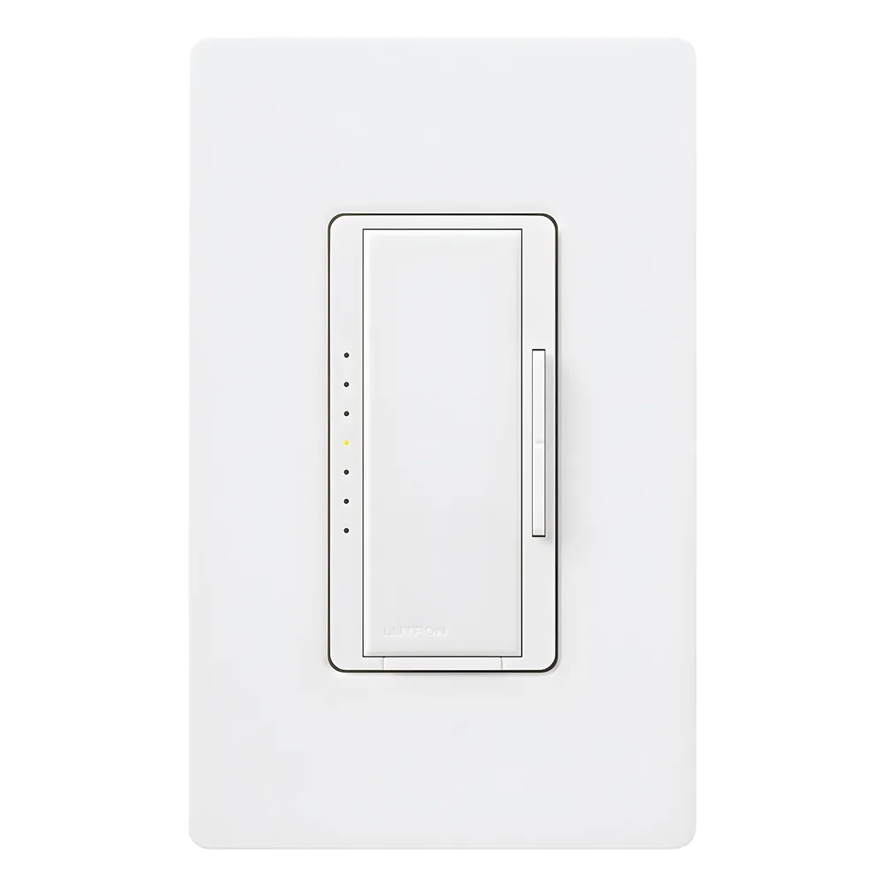 Atenuador de pared Maestro C·L para focos LED y CFL regulables, 150 W LED/CFL o 600 W incandescente/halógeno, unipolar, 3 vías o multilocalización, color Snow