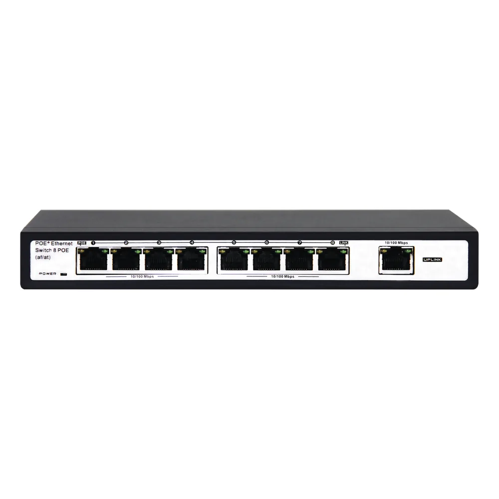 Switch PoE / 100 Metros PoE / 8 puertos 802.3af/at ( 132.5 W ) 10/100Mbps + 1 puerto Uplink