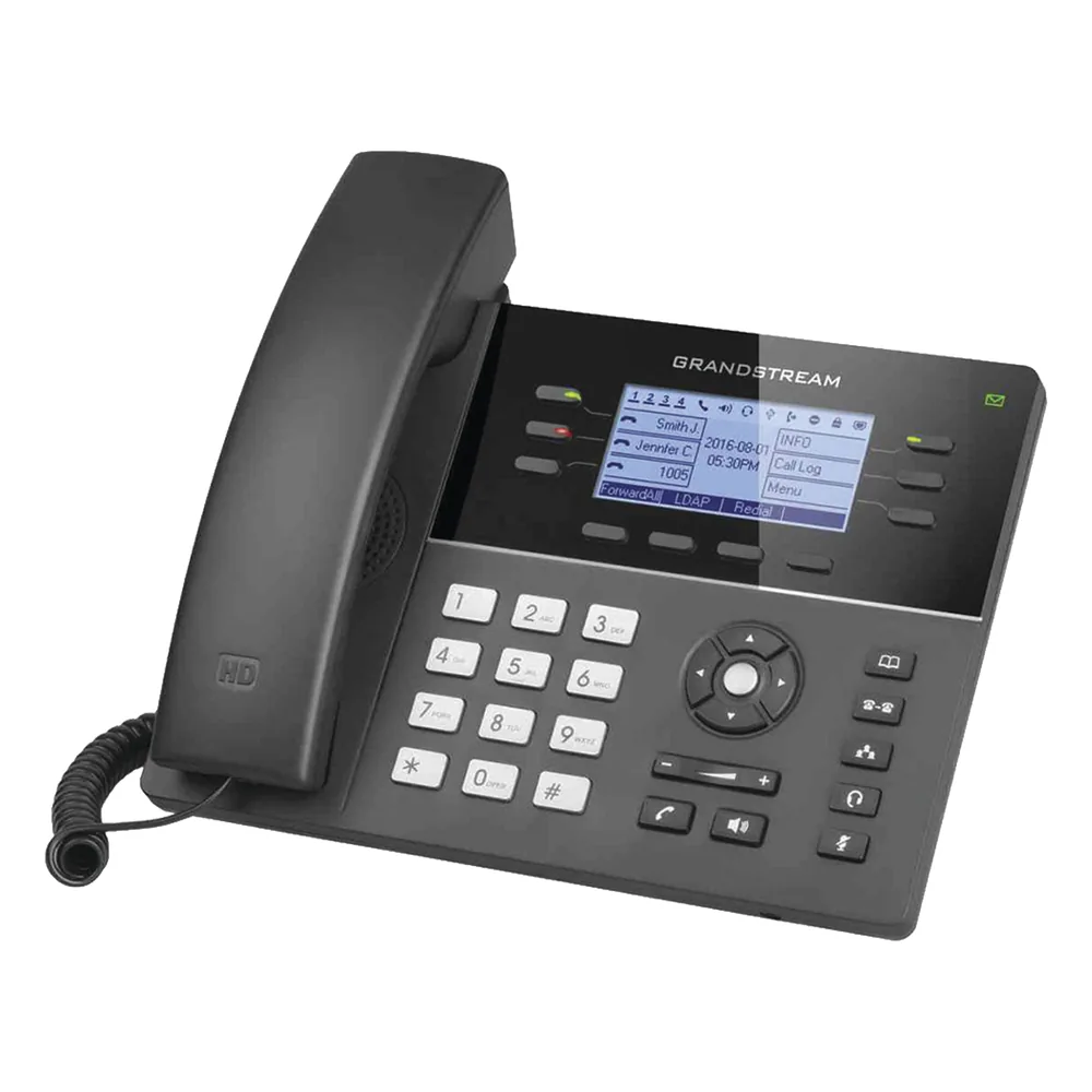 Teléfono IP WiFi Gama media de 6 Líneas con 4 teclas de función, 24 teclas de extensión BLF digital y conferencia de 5 vías PoE