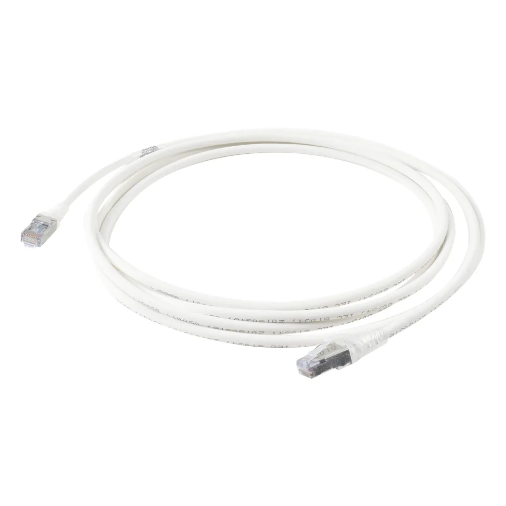 Patch Cord Skinny Cat6A Blindado S/FTP, 3.05 Metros (10 Pies), Diámetro Reducido 28 AWG, Color Blanco