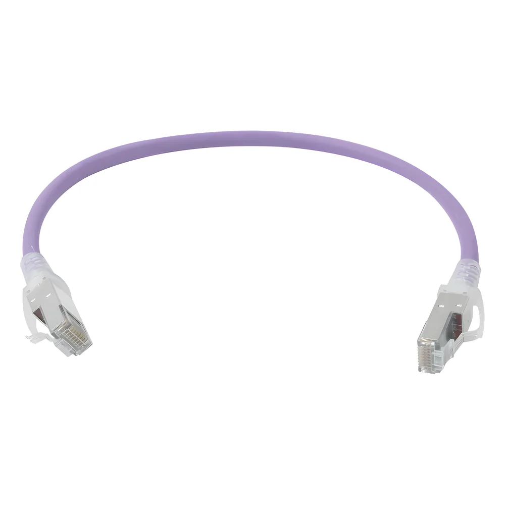 Patch Cord Z-MAX Cat6A S/FTP, CM/LS0H, 1ft, Color Violeta, Versión Bulk (Sin Empaque Individual)