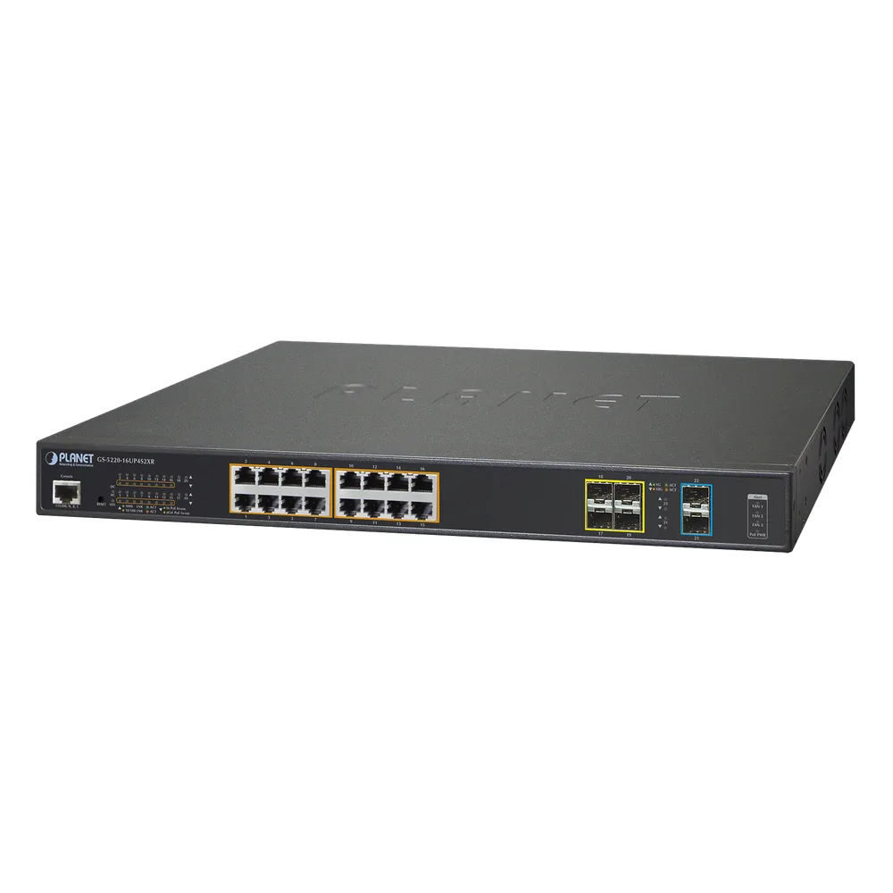 Switch Adminsitrable L2+, 16 puertos Ultra PoE 802.3bt, 4 puertos SFP, 2 puertos SFP+