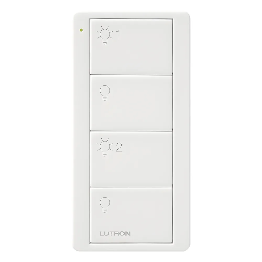 Control remoto inalámbrico Pico de 4 botones para encender y apagar 2 grupos de luces, batería de 10 años, para Caseta Wireless, RA2 Select, RadioRA y HomeWorks