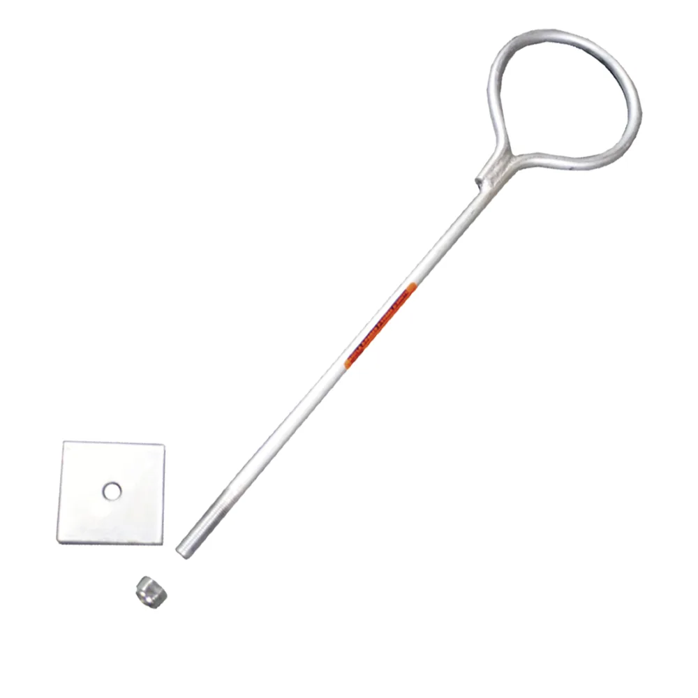 Ancla de Losa o Pared de 65 cm. de 12 cm diámetro de argolla Galvanizado Electrolítico.