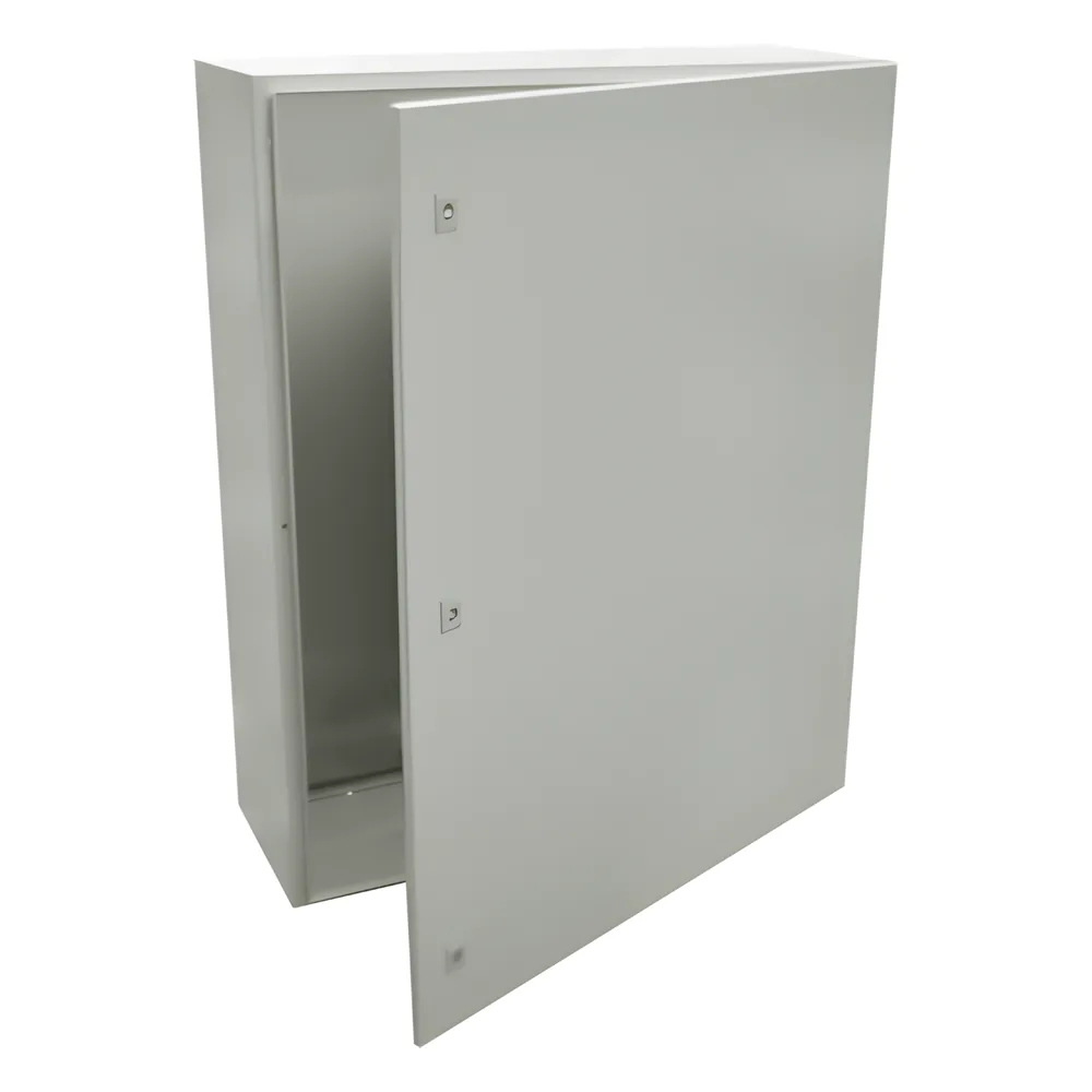 Gabinete de Acero IP66 Uso en Intemperie (800 x 1000 x 300 mm) con Placa Trasera Interior Metálica y Compuerta Inferior Atornillable (Incluye Chapas y Llaves T).