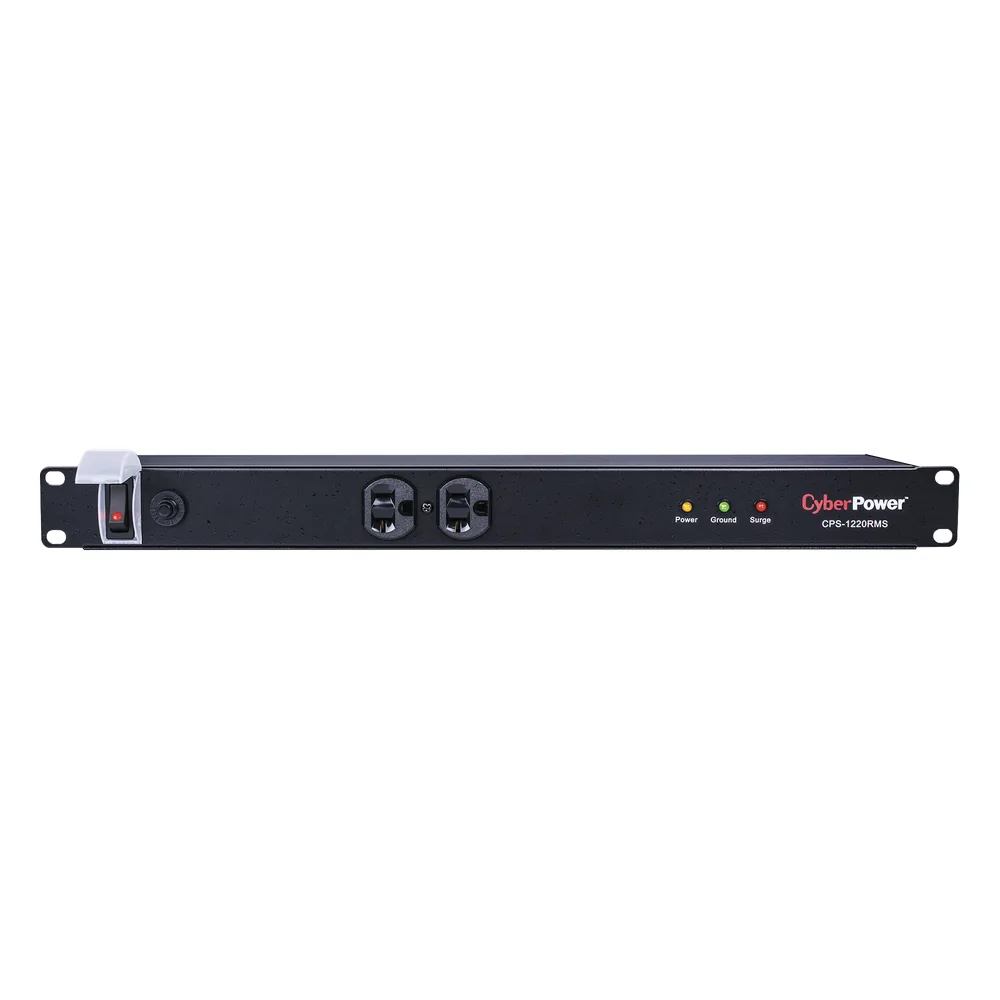 Supresor de Picos de 1800J En Rack Con 2 Tomas NEMA 5-20R y 10 NEMA 5-20R Traseras Con Circuit Breaker de 20A, Clavija NEMA 5-20P