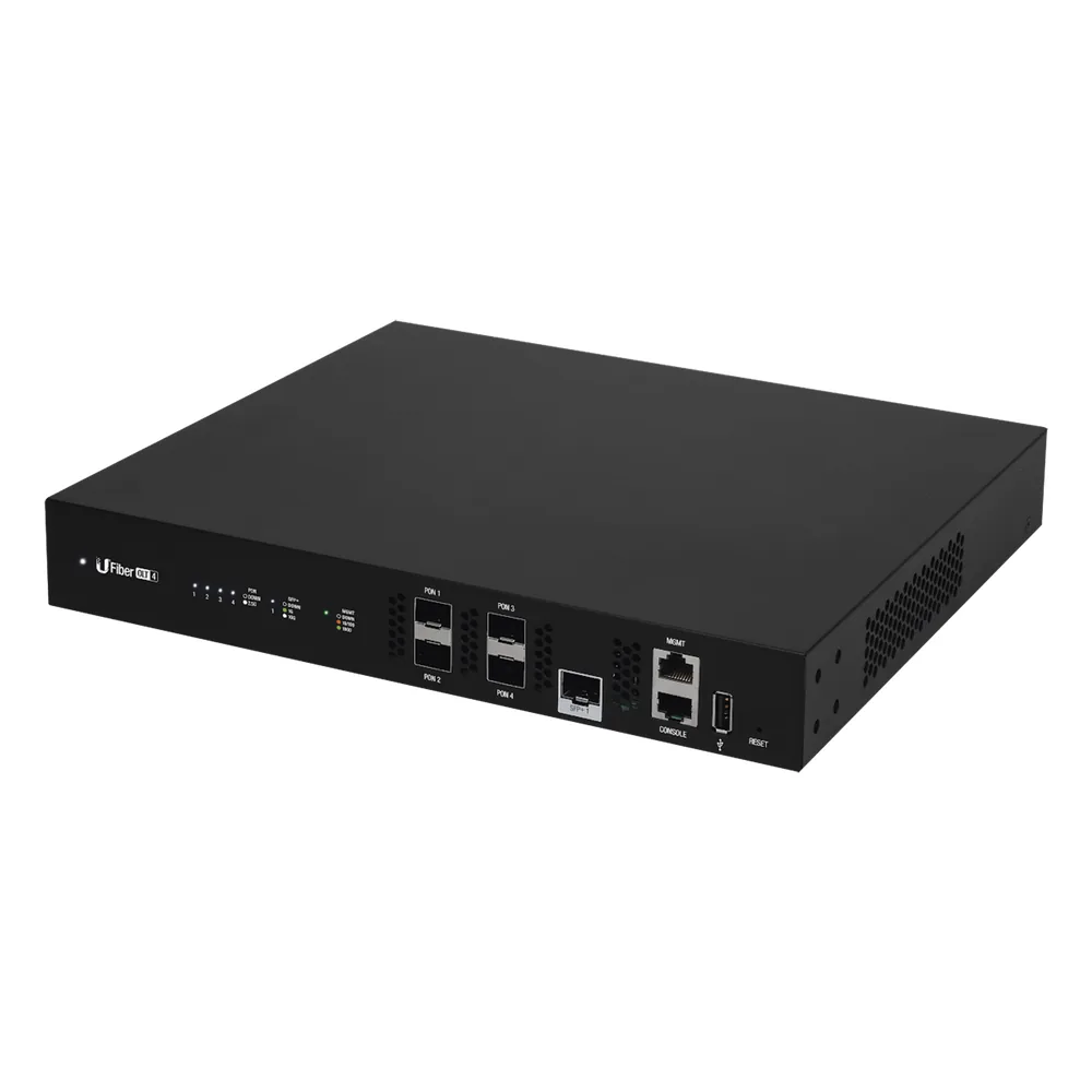UFiber GPON OLT, Terminal de línea óptica hasta 512 ONUs concurrentes, con 4 puertos SFP GPON + 1 puertos SFP+ 10 G