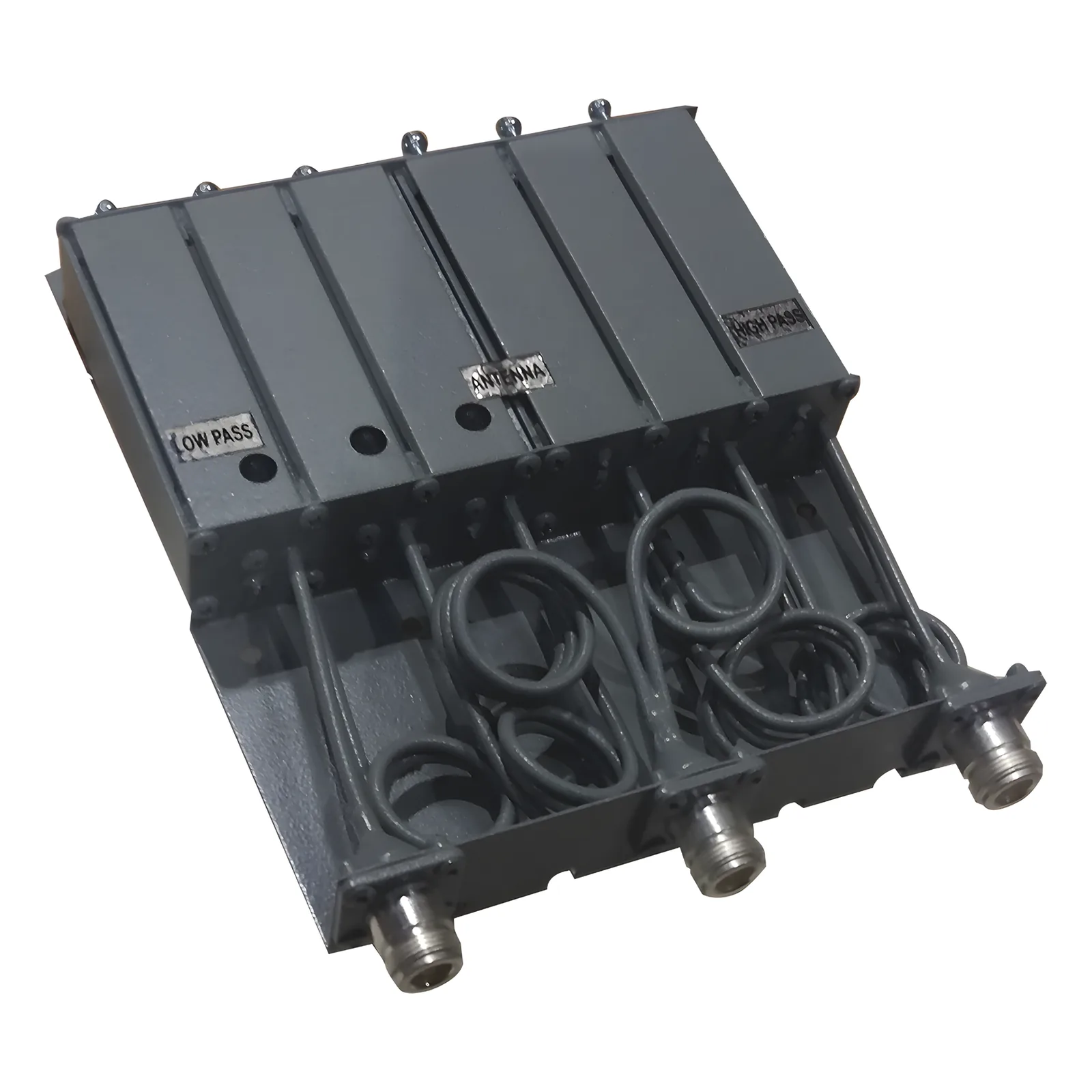 Duplexer SYSCOM en VHF, 6 Cav. 136-148 MHz, 50 Watt, 5 MHz Sep. Rechazo de Banda, N Hembras.