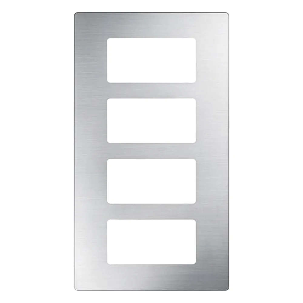 Placa de pared Claro de 5 espacios sin tornillos visibles, acabado acero inoxidable, para atenuadores e interruptores Lutron Maestro, Diva, Skylark y controles Pico
