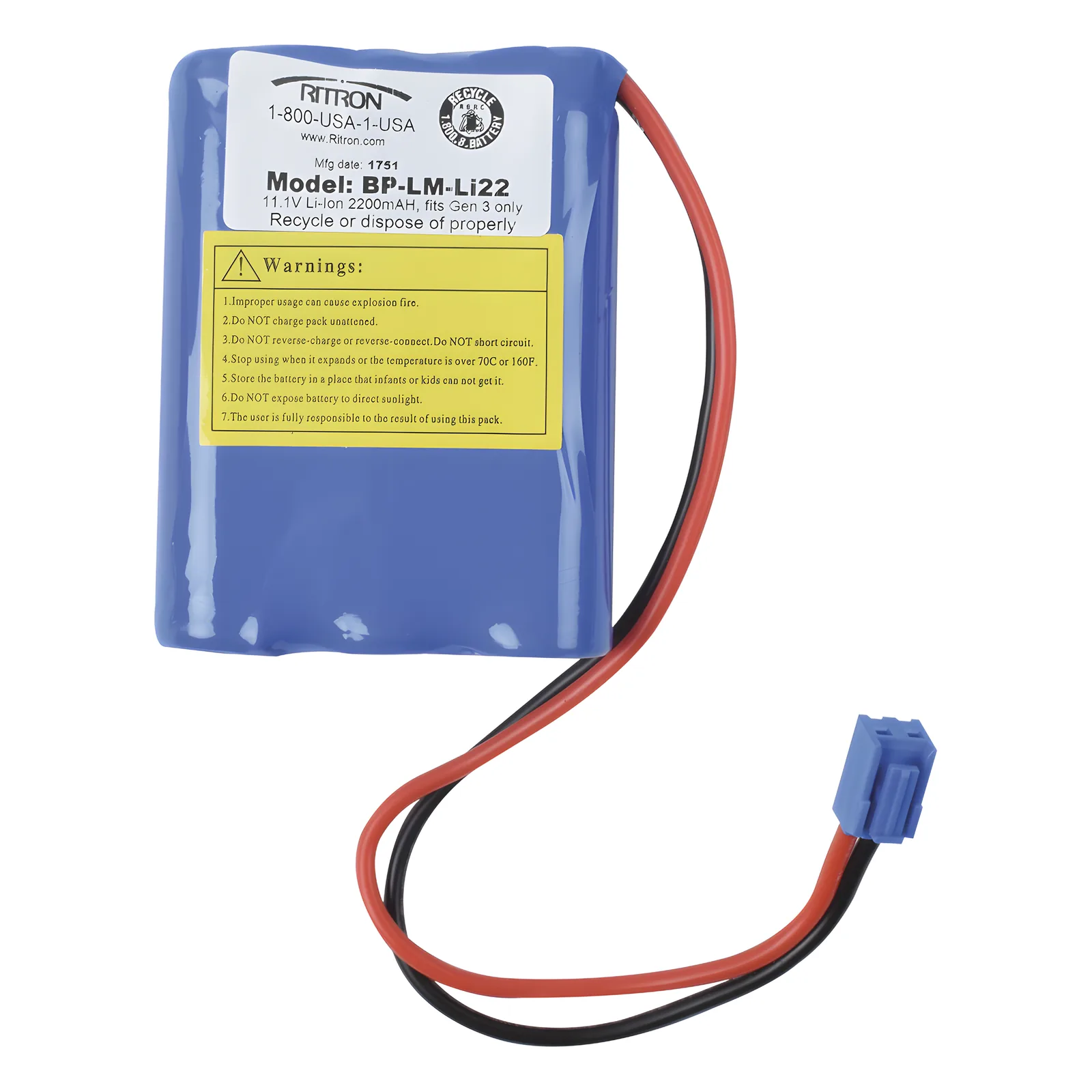 Batería recargable 11.1 V 2200 mAh Li-Ion