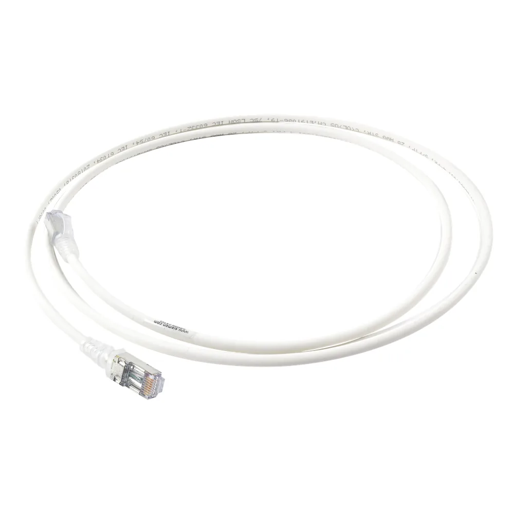 Patch Cord Skinny Cat6A Blindado S/FTP, 1.52 Metros (5 Pies), Diámetro Reducido 28 AWG, Color Blanco