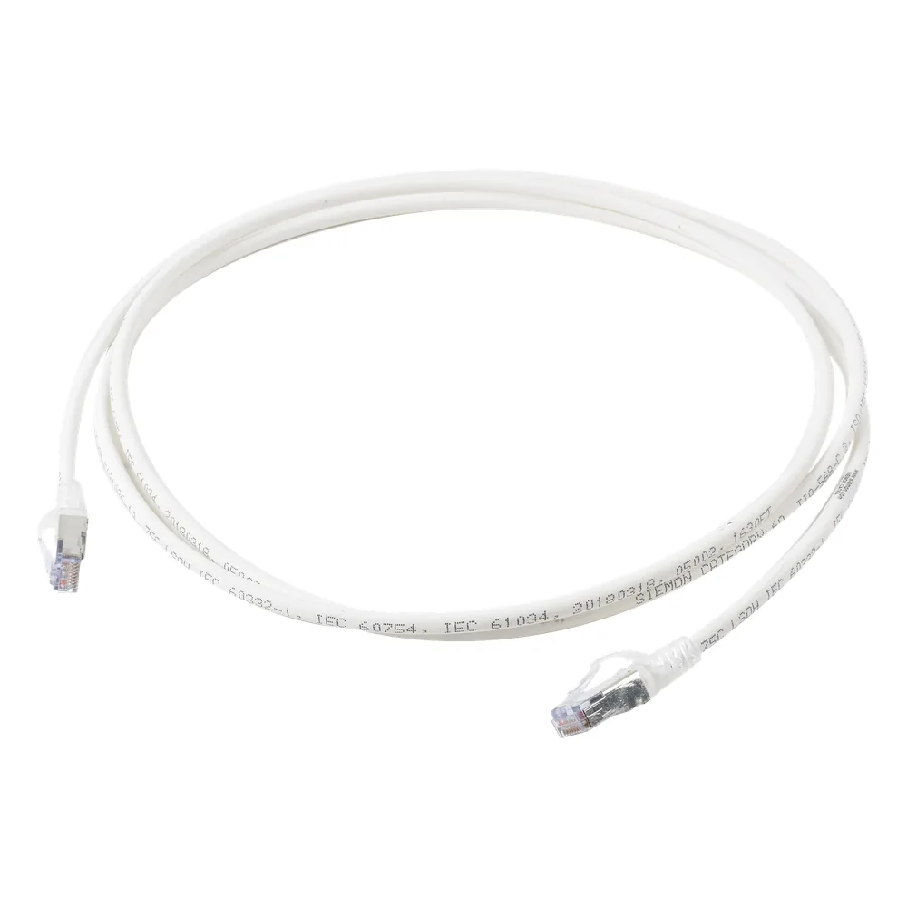 Patch Cord Skinny Cat6A Blindado S/FTP, 2.13 Metros (7 Pies), Diámetro Reducido 28 AWG, Color Blanco