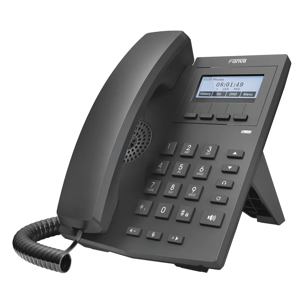 Teléfono IP empresarial para 2 lineas SIP con pantalla LCD 128 x 48 Px y conferencia de 3 vías