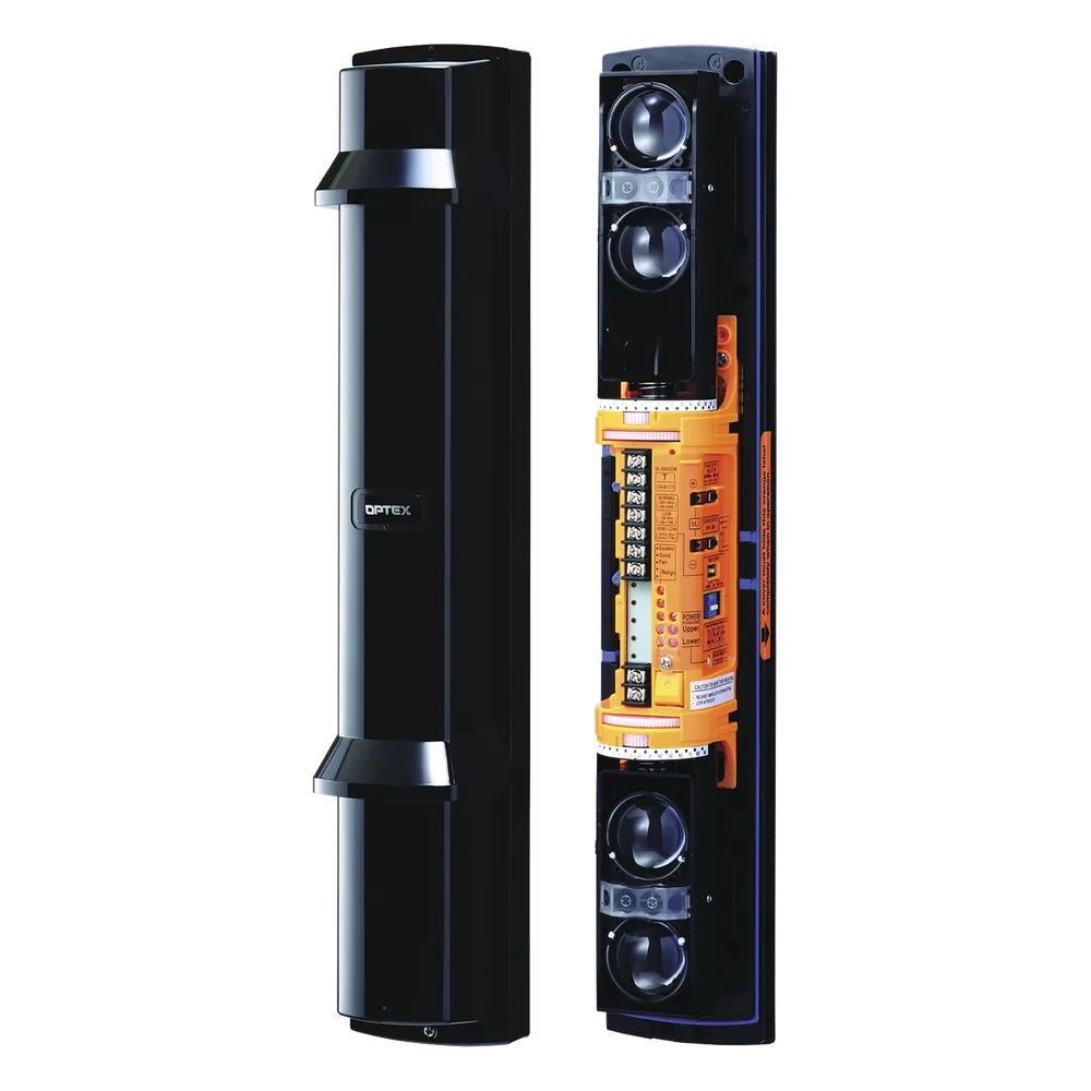 Barrera fotoelectrica de 100 metros 4 rayos 4 canales doble modulación y control de potencia del rayo