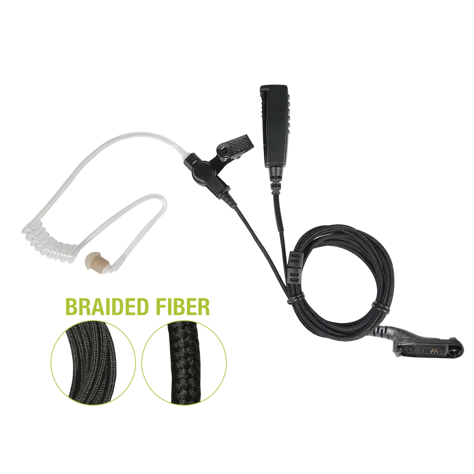 Micrófono De Solapa de 2 Cables De Fibra Trenzada Serie SPM2300BF Con Conector MOTOROLA TRBO XPR6XXX/TXX y APX