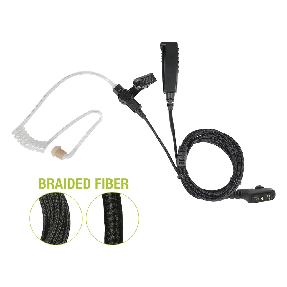 Micrófono De Solapa de 2 Cables De Fibra Trenzada Serie SPM2300BF Con Para HYTERA PD702/782/785 & PT580