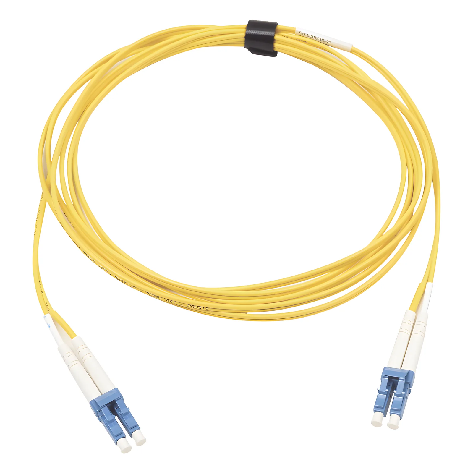 Jumper de Fibra Óptica Monomodo (OS2), XGLO, Riser, LC/UPC-LC/UPC Duplex, OFNR, Color Amarillo, 7 Metros