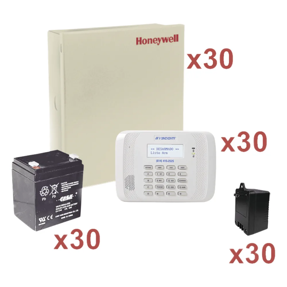 Kit de 30 paneles de alarma VISTA-48LA con batería y transformador, hasta 48 zonas y 3 particiones por panel