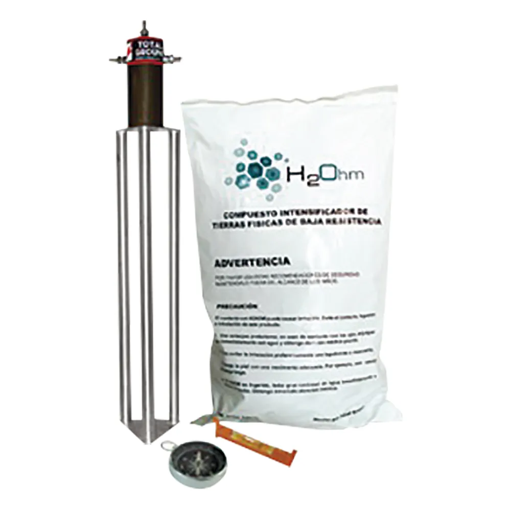 Kit Antivandalico de puesta a tierra de 45 A con Electrodo, Acoplador en Filtro y Compuesto H2Ohm.