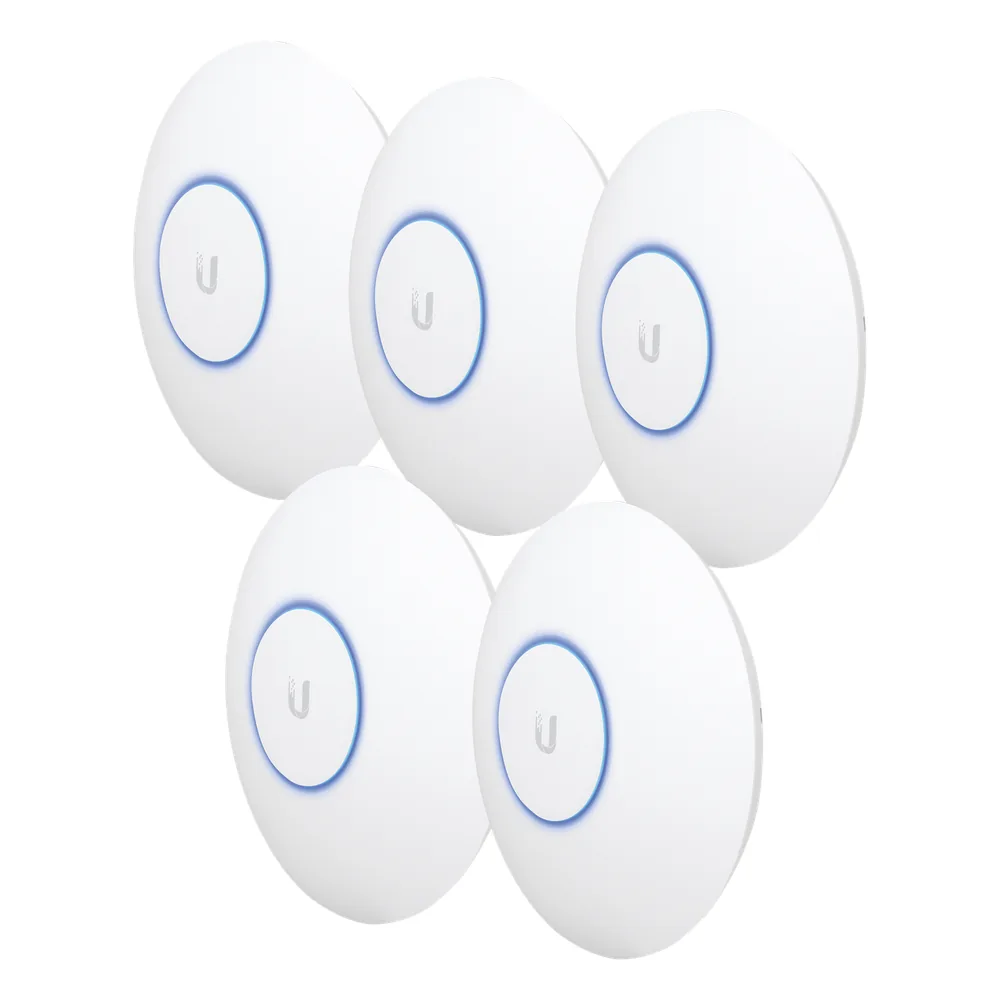 Paquete de 5 Access Point UniFi HD 802.11ac Wave 2 MU-MIMO 4X4 para alta densidad de usuarios, hasta 500 usuarios WiFi (Sin PoE´s)