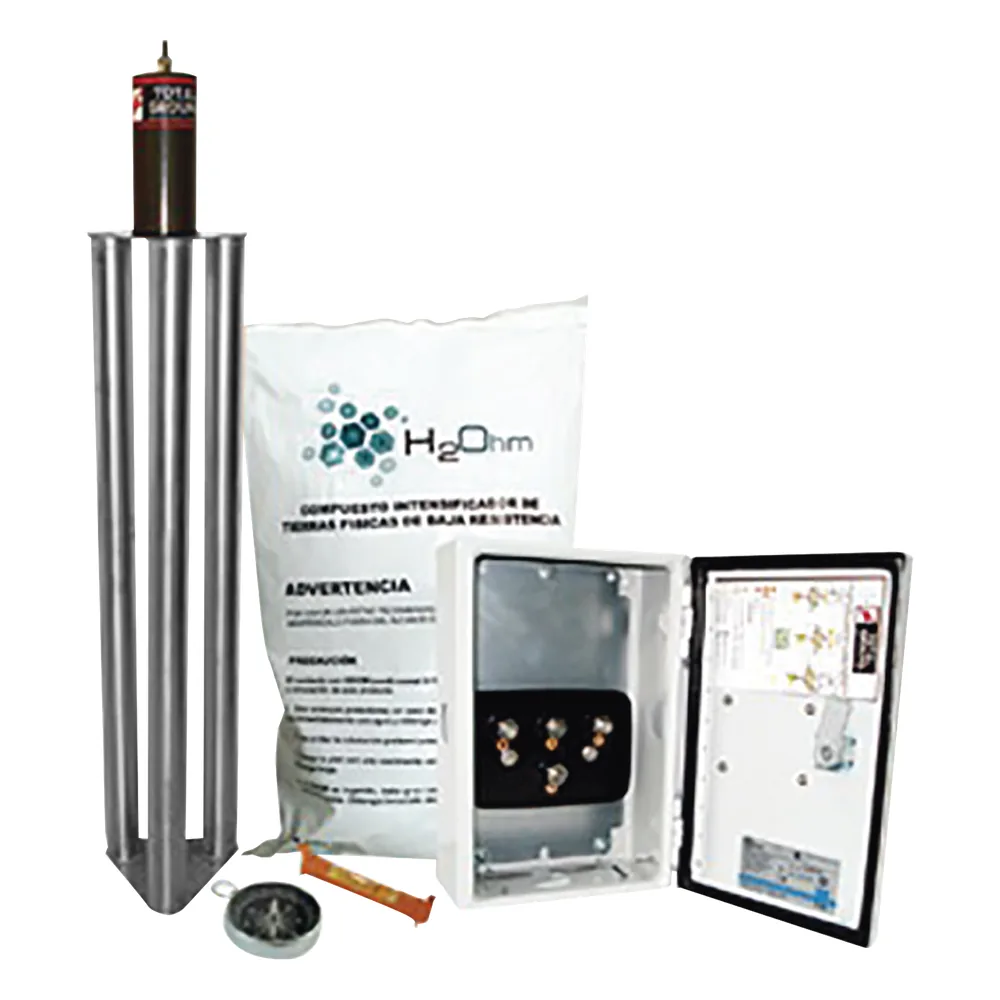 Kit Antivandalico de Puesta a Tierra de 100 Amperes con Electrodo, Filtro y Compuesto H2Ohm.