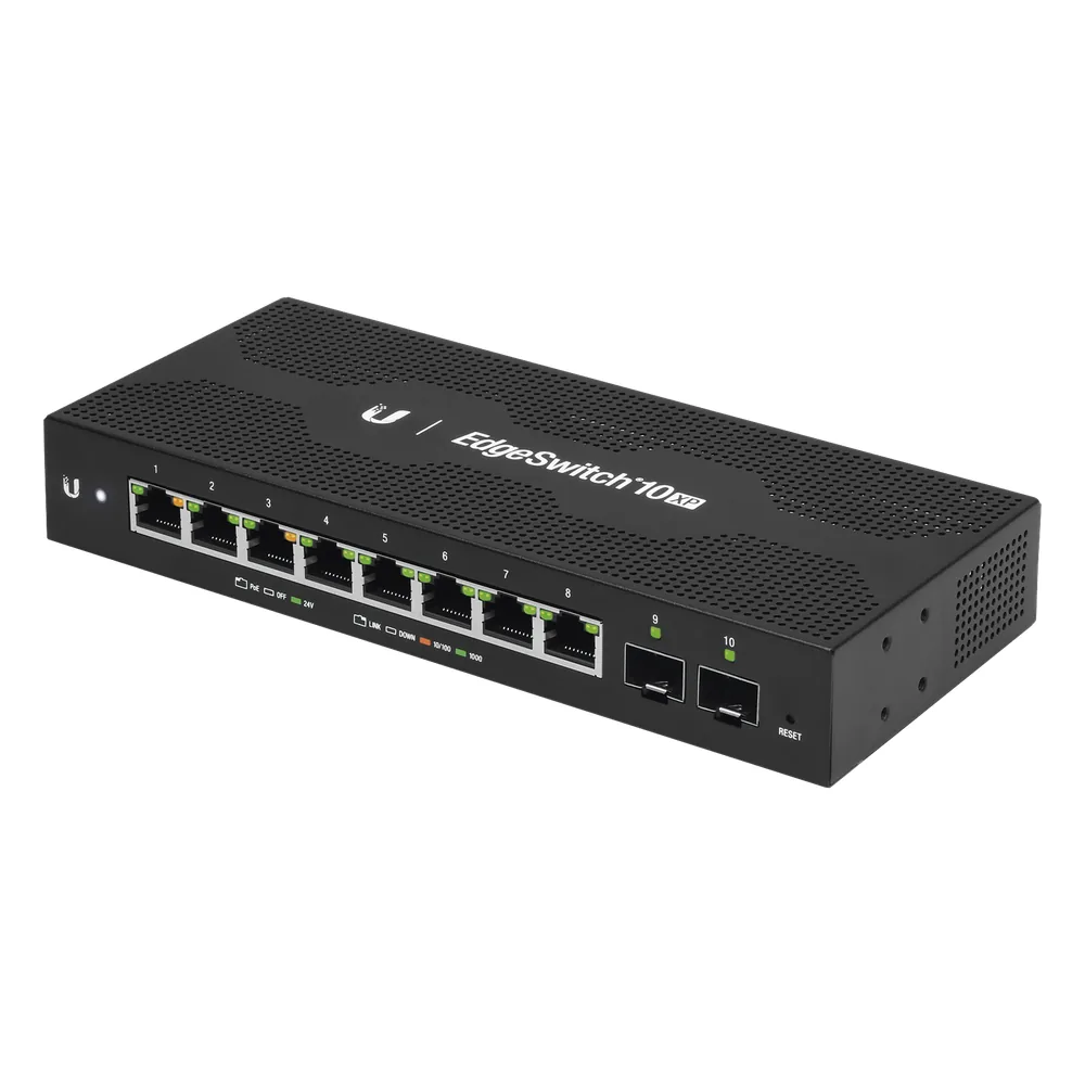 EdgeSwitch 10X Administrable de 8 Puertos Gigabit PoE Pasivo 24VDC + 2 Puertos SFP