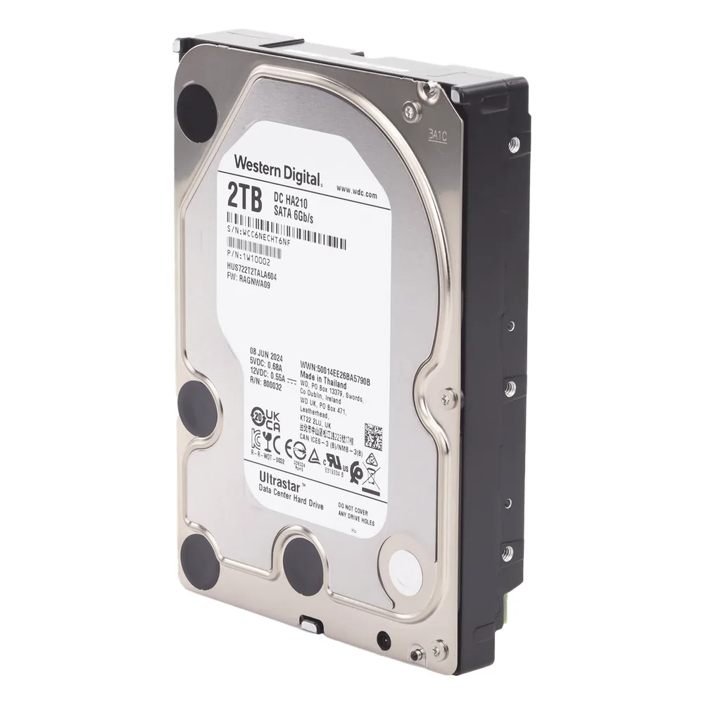 Disco Duro Enterprise 2 TB / Wester Digital (WD) / Serie Ultrastar / Recomendado para Data Center y NVRs de Alta Capacidad / Alto Performace