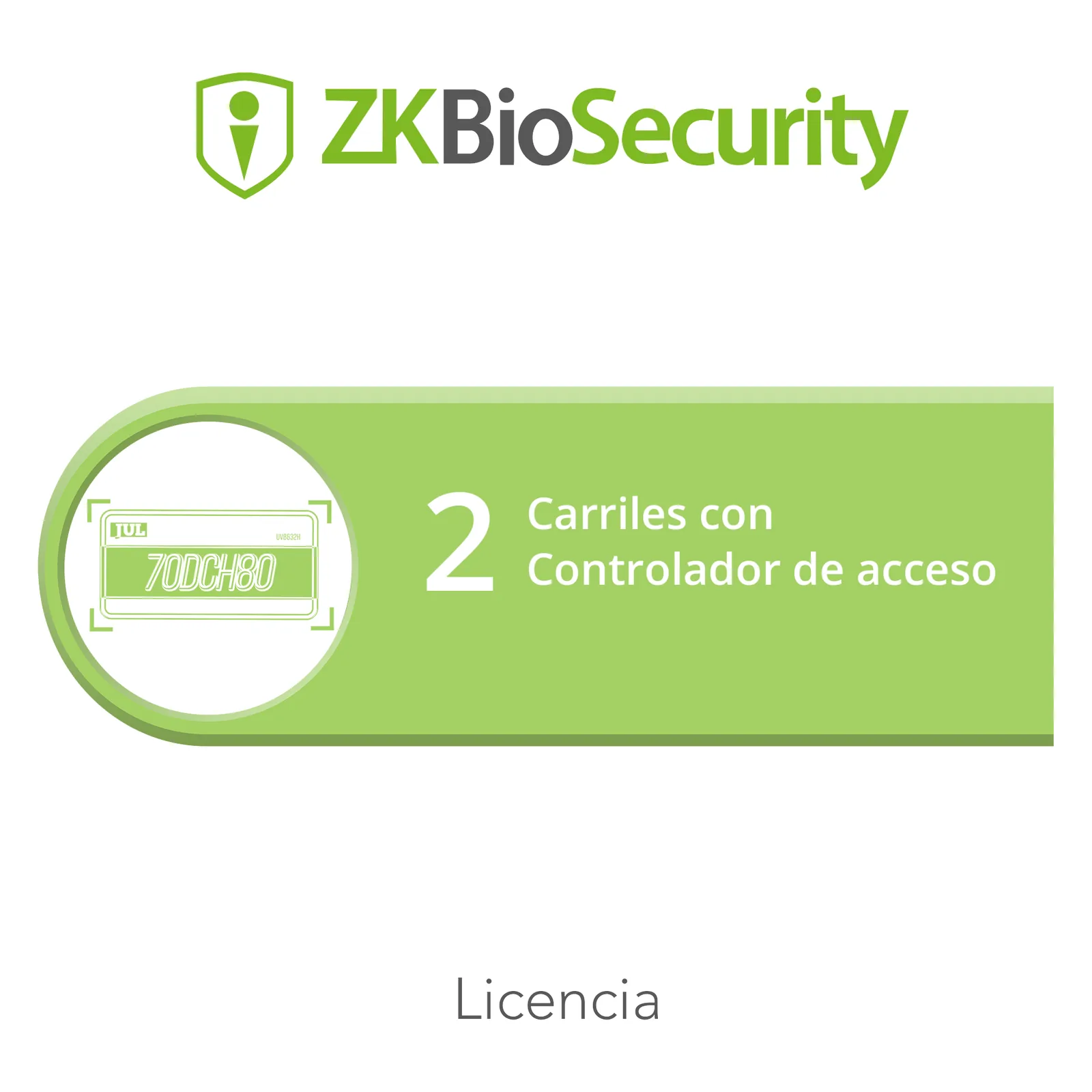 Licencia para ZKBiosecurity para modulo de estacionamiento de 2 carriles utilizando controlador de acceso
